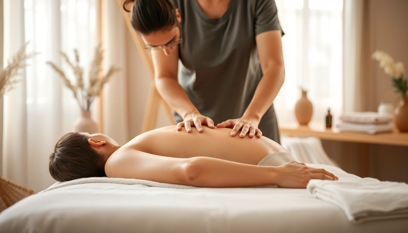 Experience the calming effects of griesbach massage with a professional therapist in a serene spa.