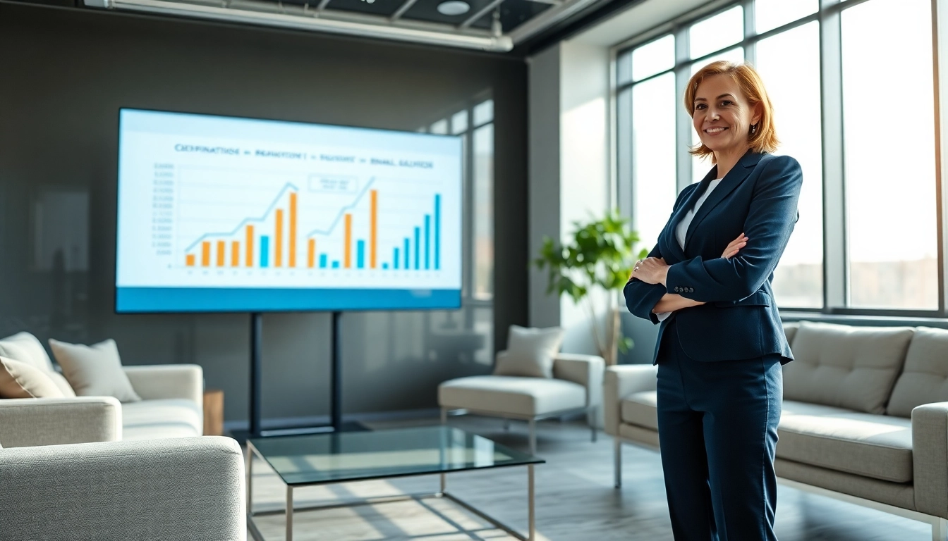 CFO services for small business showcased by a financial advisor in a modern office setting.
