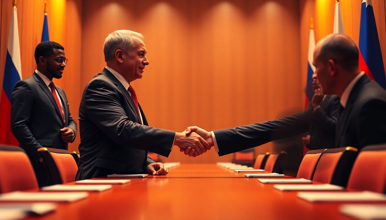 African leader shaking hands with Russian counterpart at the Africa Russia summit news.