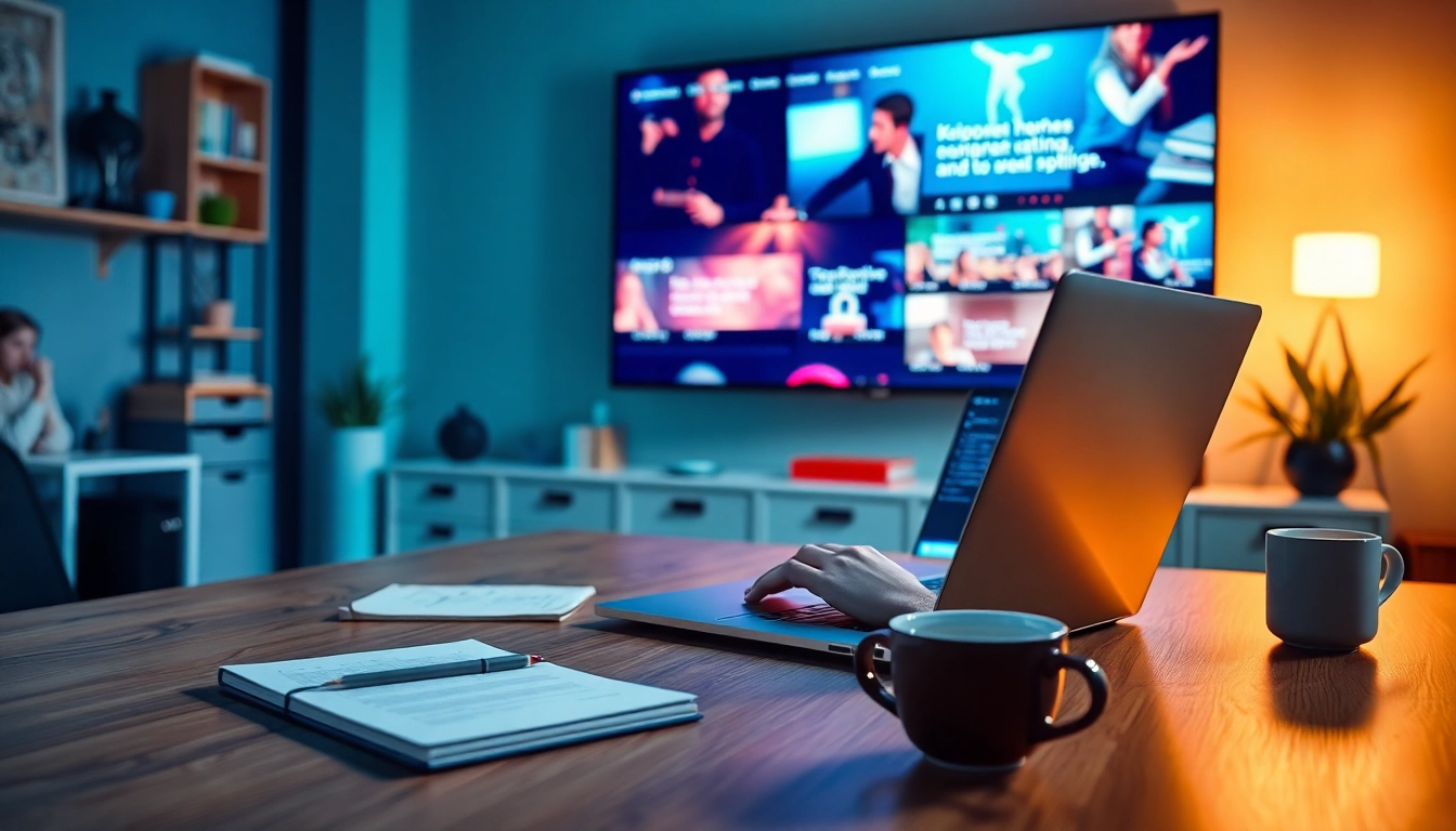 Engaged individual generating KlingAI Prompts in a modern workspace with dynamic lighting.