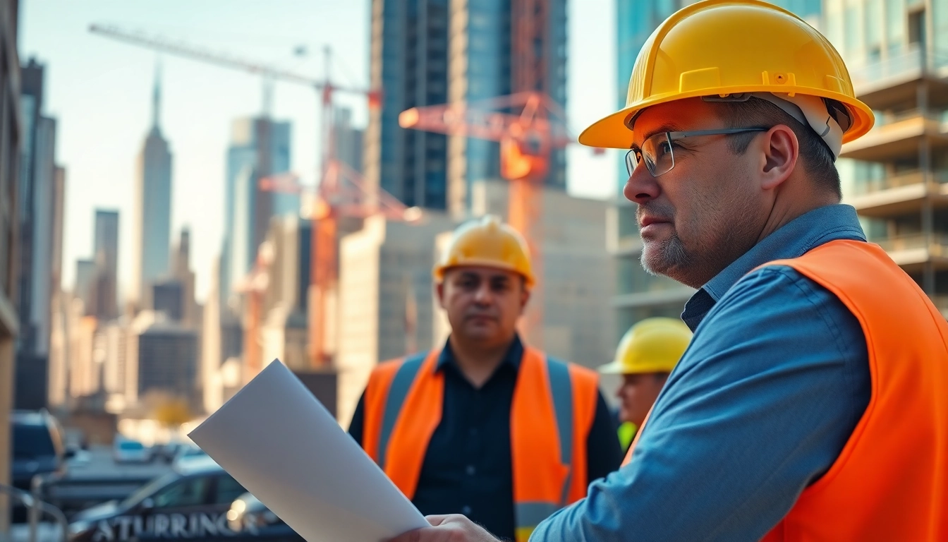 New York City Construction Manager overseeing an active construction site in NYC.