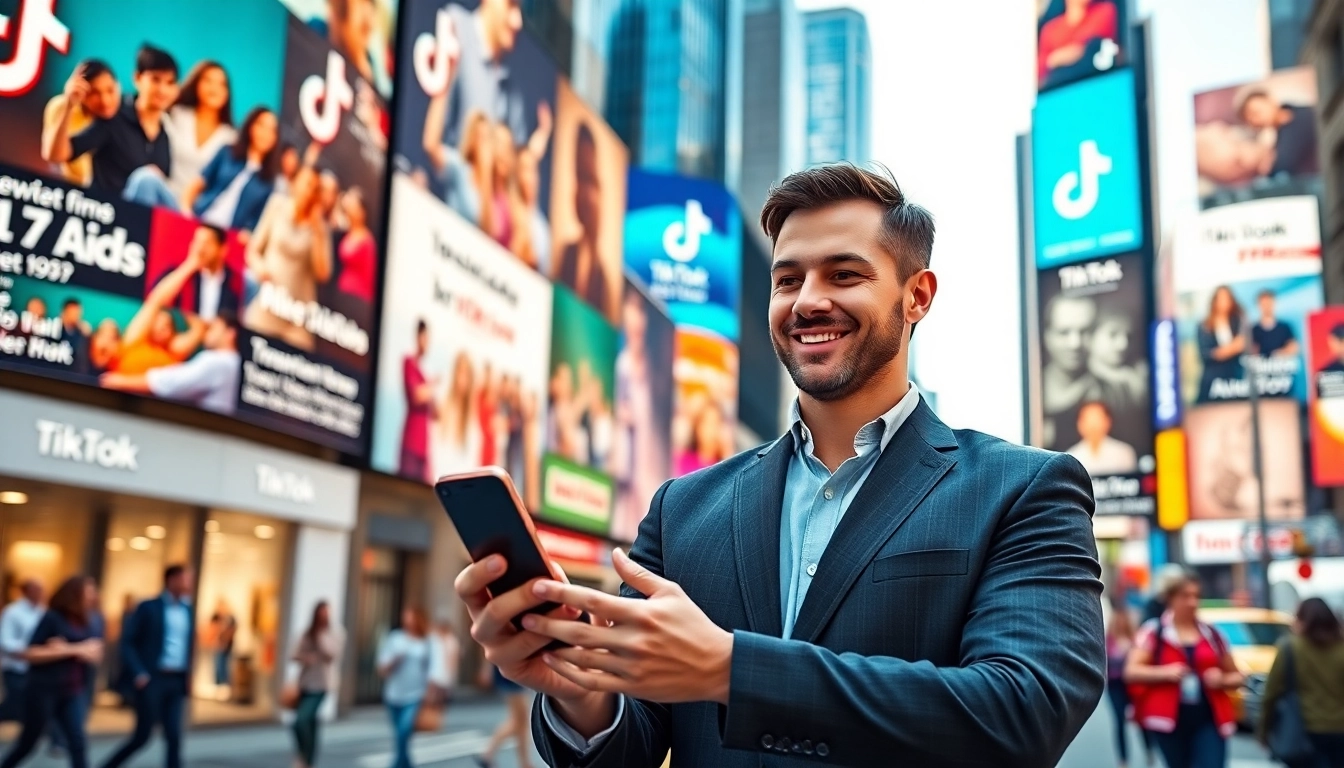 Engage with TikTok Ads campaign strategies in a vibrant urban environment showcasing marketing potential.