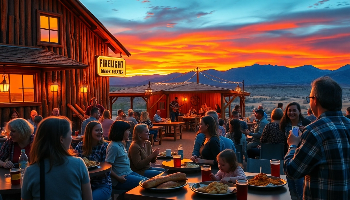 Enjoying a family dinner at Firelight Barn with live entertainment and BBQ in Henderson, NV.