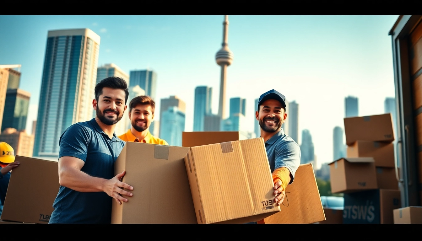 Movers efficiently handling boxes showcasing reliability among Toronto moving companies
