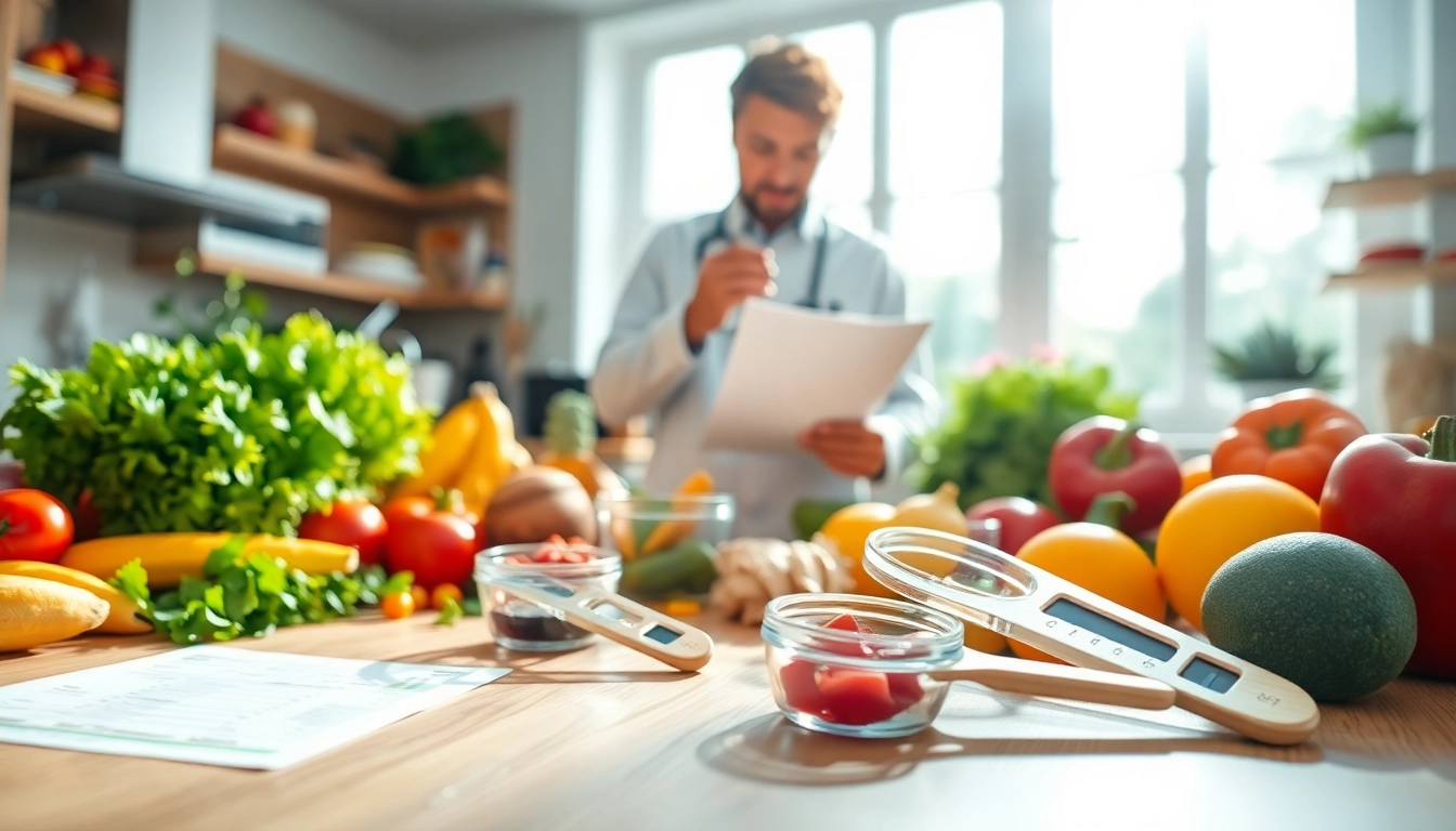 Evaluate intake levels with a nutritionist's analysis of colorful fruits and vegetables.
