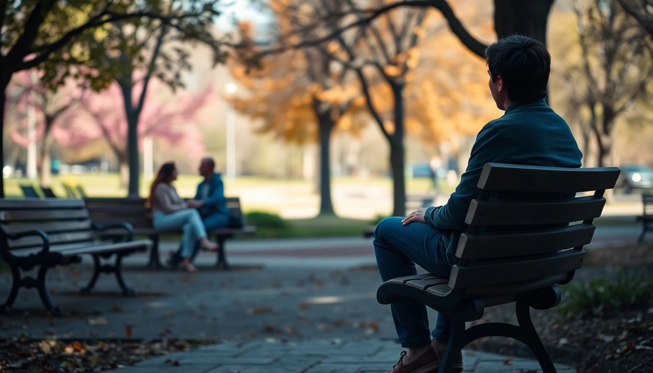 Person reflecting on a relationship breakup while sitting alone on a park bench.