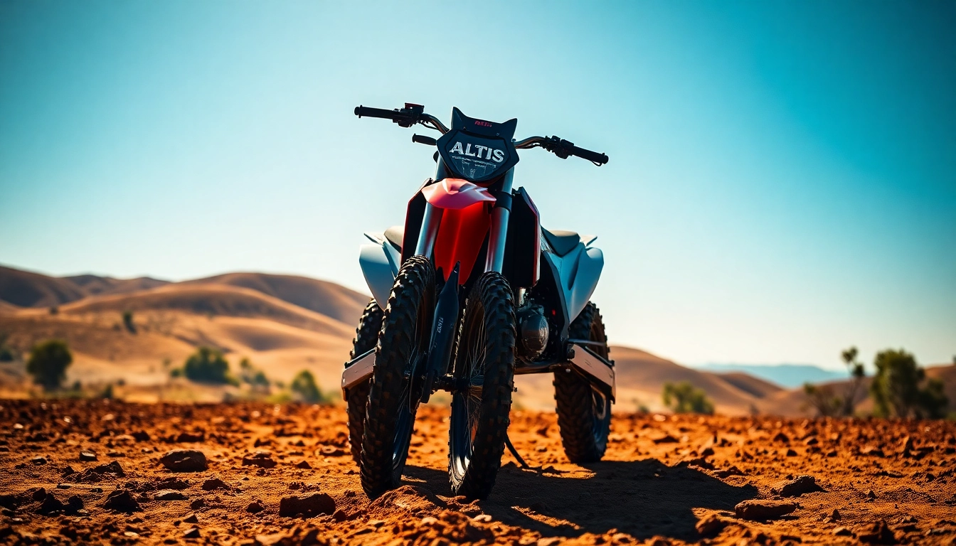 Experience the thrill of the Altis Sigma MX electric dirt bike on rugged terrain.