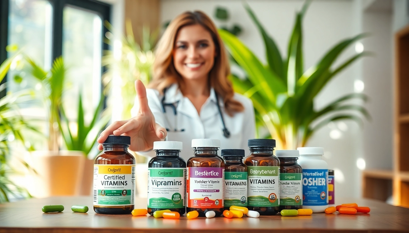 Showcase of Certified kosher vitamins in a vibrant, healthy setting.