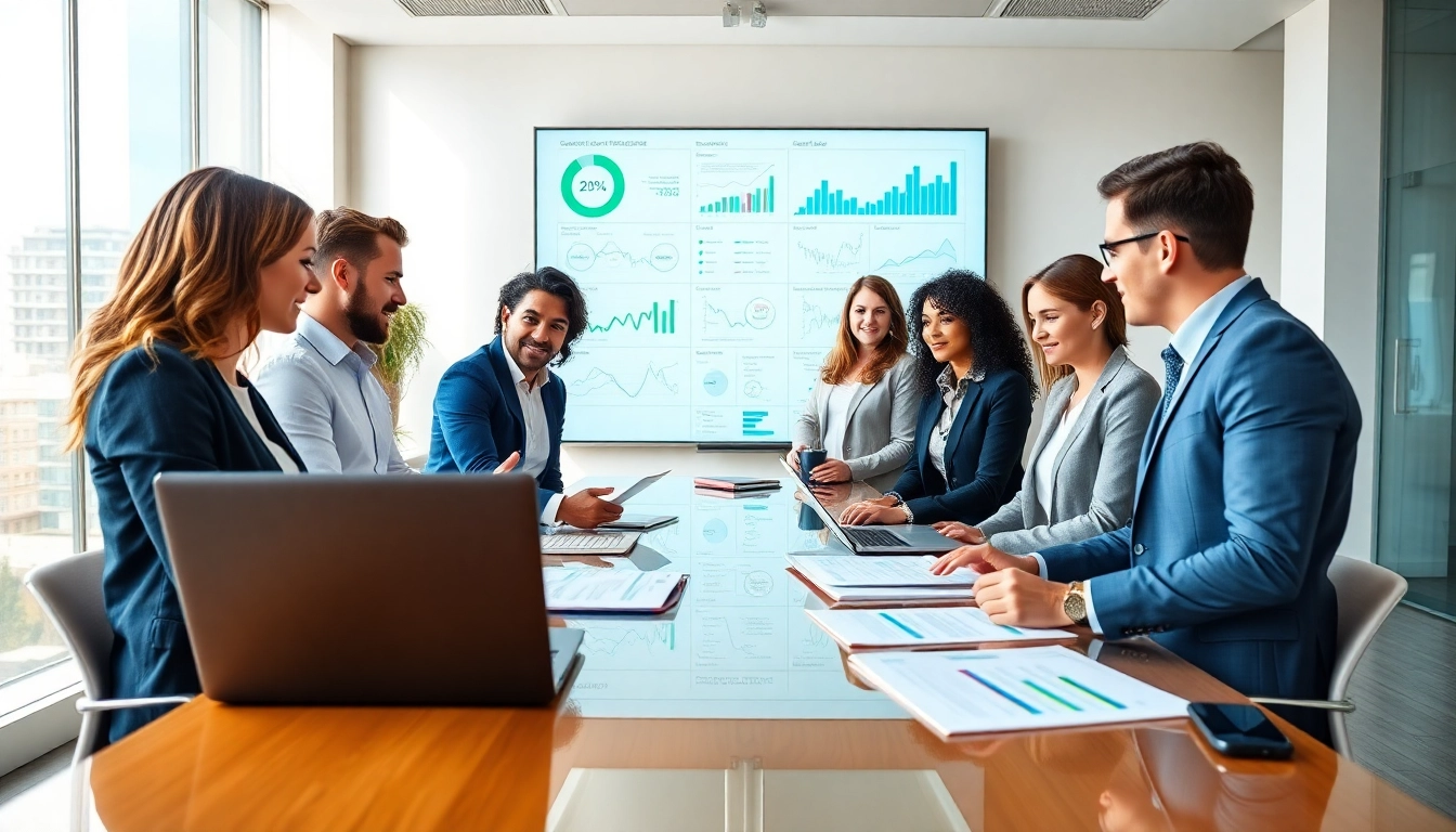 Team discussing competitive intelligence strategies in a modern office environment.