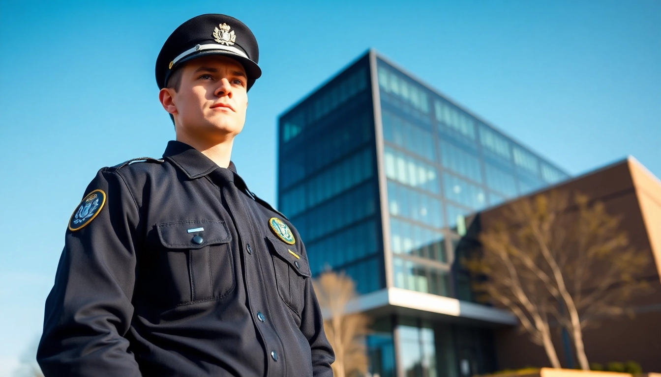 Security Company Birmingham guard providing protection at a corporate building.