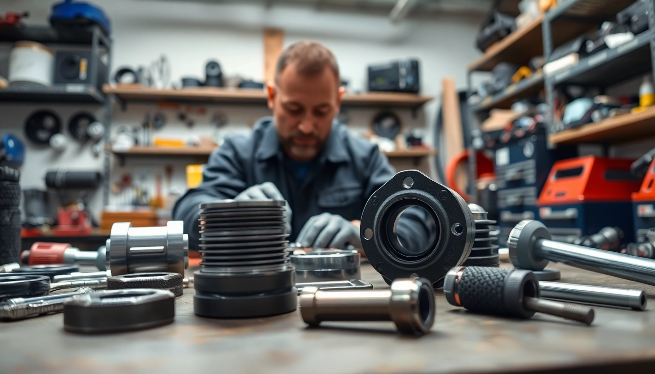 Expert technician inspecting Jerr Dan Parts in a garage setting for quality assurance