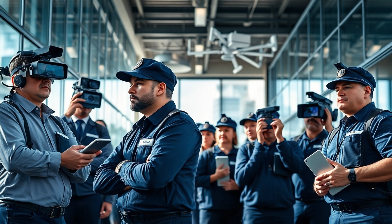 Security Company Birmingham team diligently monitoring premises with advanced equipment.